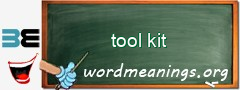 WordMeaning blackboard for tool kit